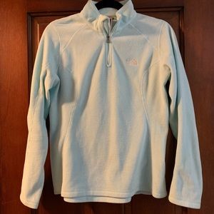 North Face Quarter Zip Pullover Light Blue